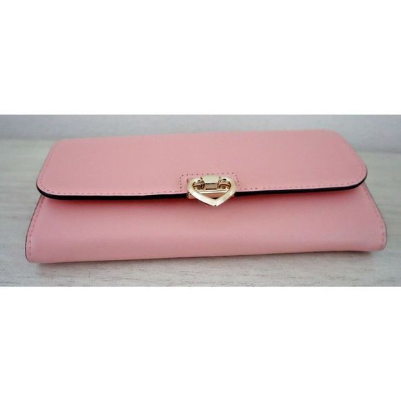 Kate Spade K4499 Coral Gable Pink Leather Lovitt Flap Continental Wallet $228 - Picture 8 of 14